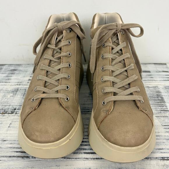 Naked Feet Essex Leather Platform Sneakers Beige Taupe Women’s 8M - Picture 5 of 16